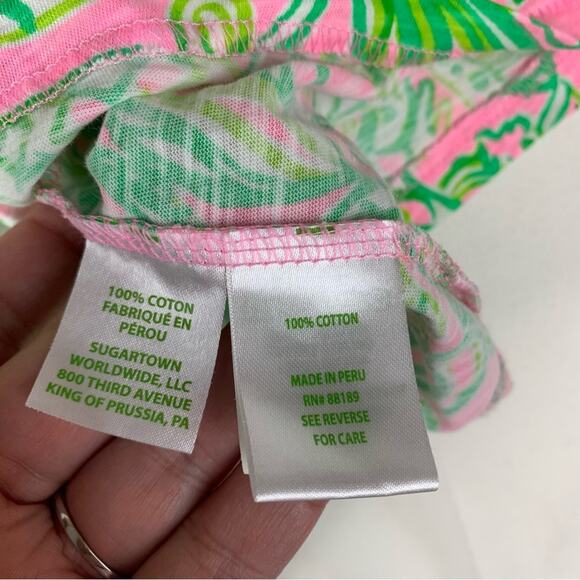Lilly Pulitzer size XS extra small pink pineapple fish Vibrant Pink Green Tee - Picture 6 of 10